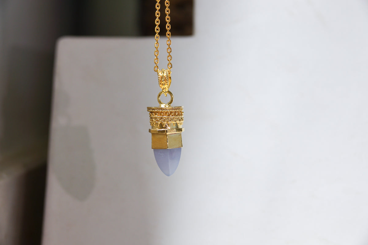 Resistance Neckalce || Blue Lace Agate Gold plated