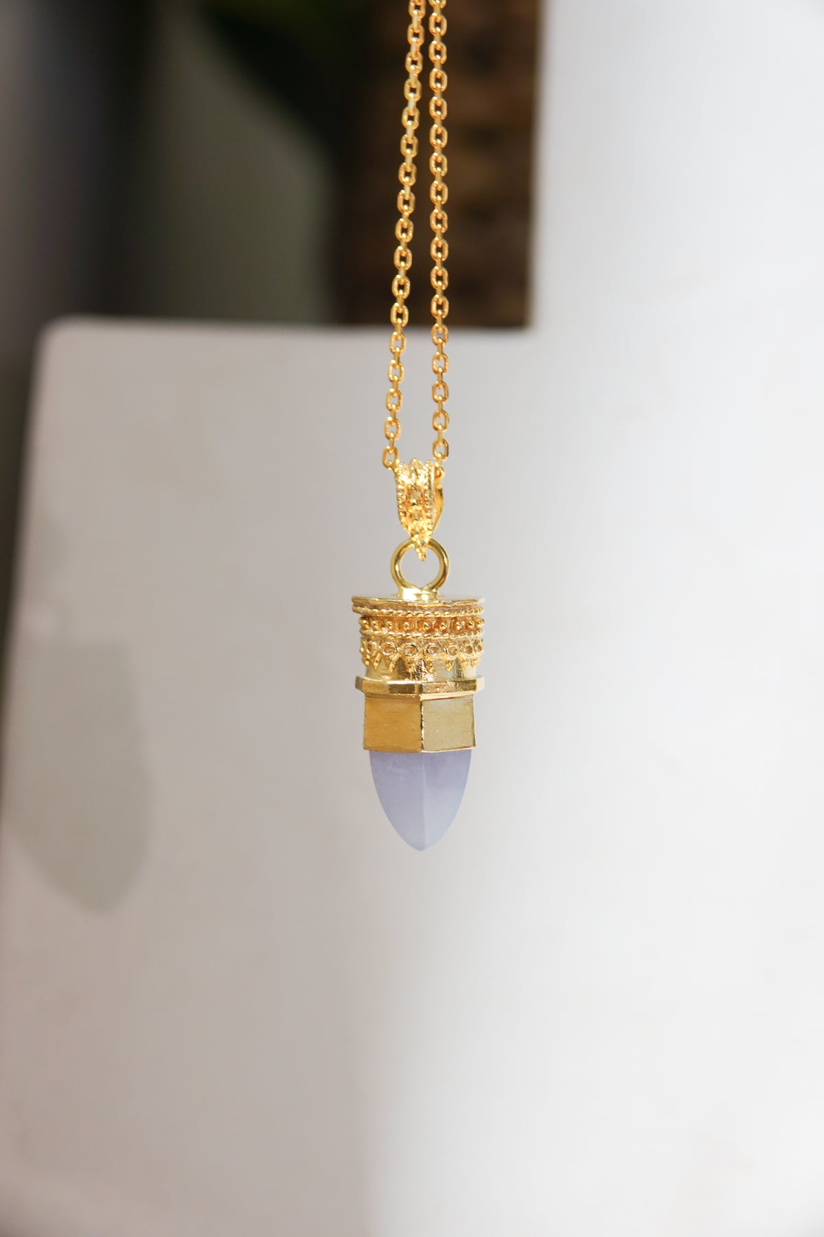 Resistance Neckalce || Blue Lace Agate Gold plated