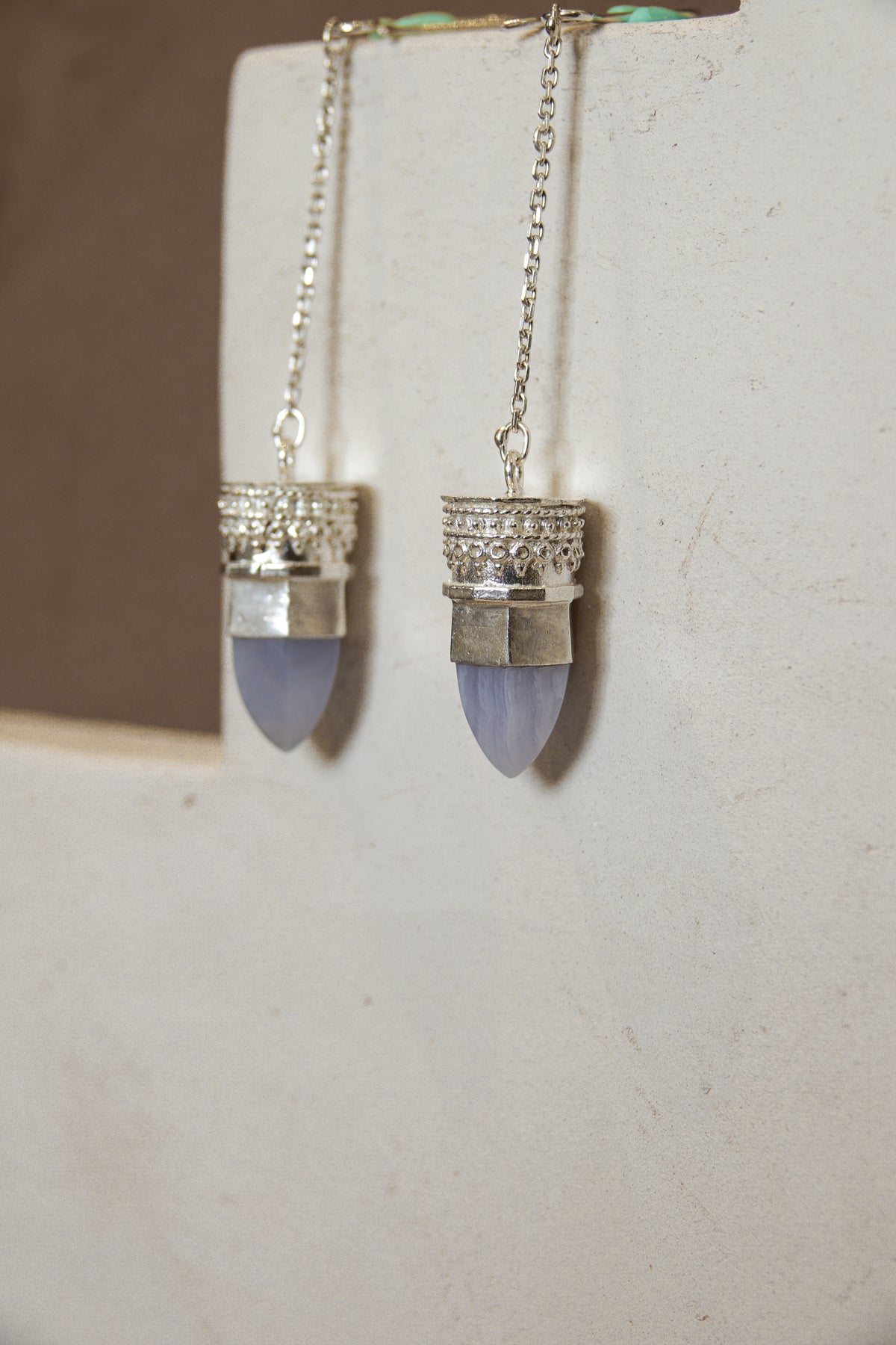 Resistance Earrings || Blue Lace Agate Silver