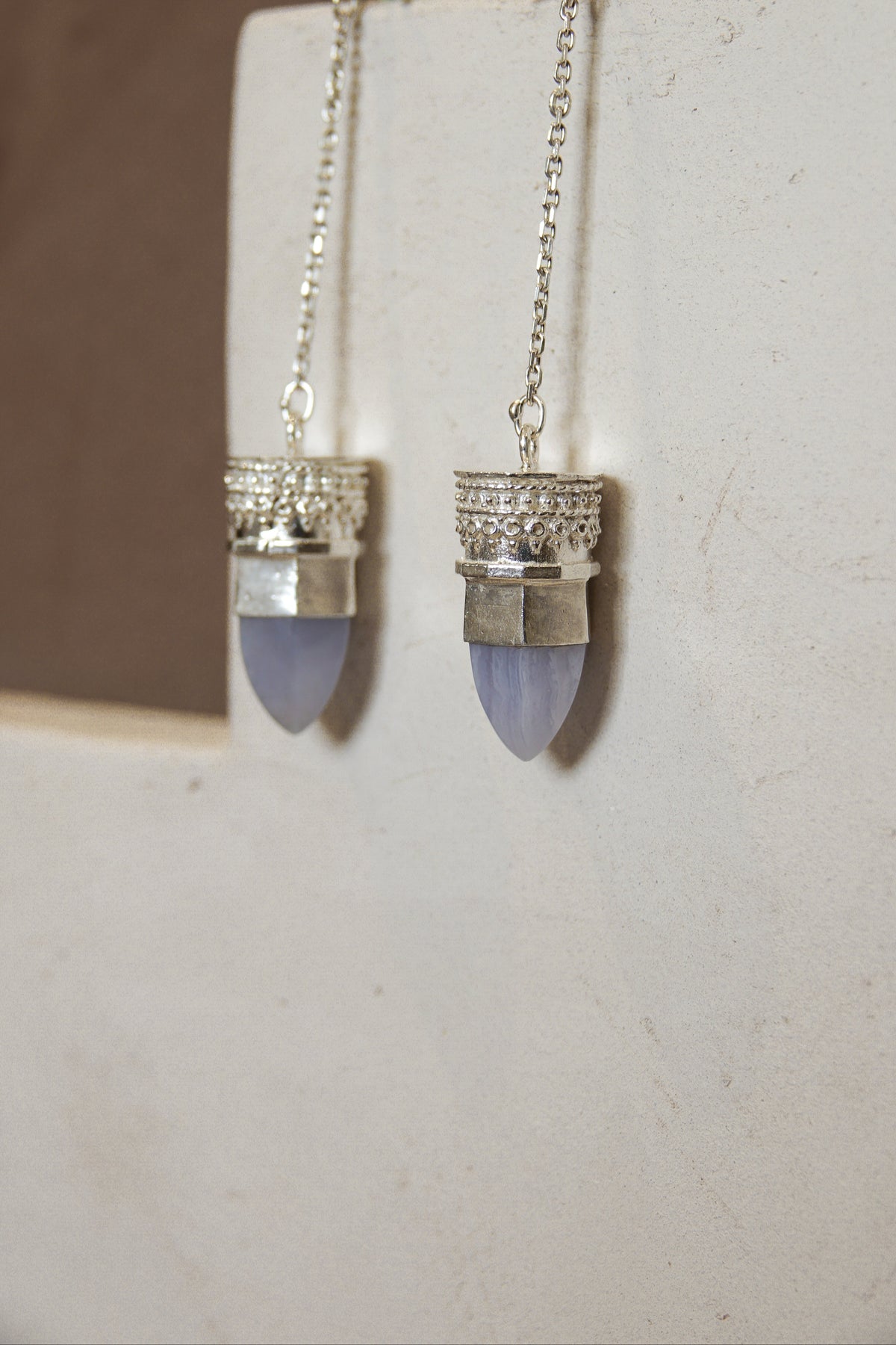 Resistance Earrings || Blue Lace Agate Silver