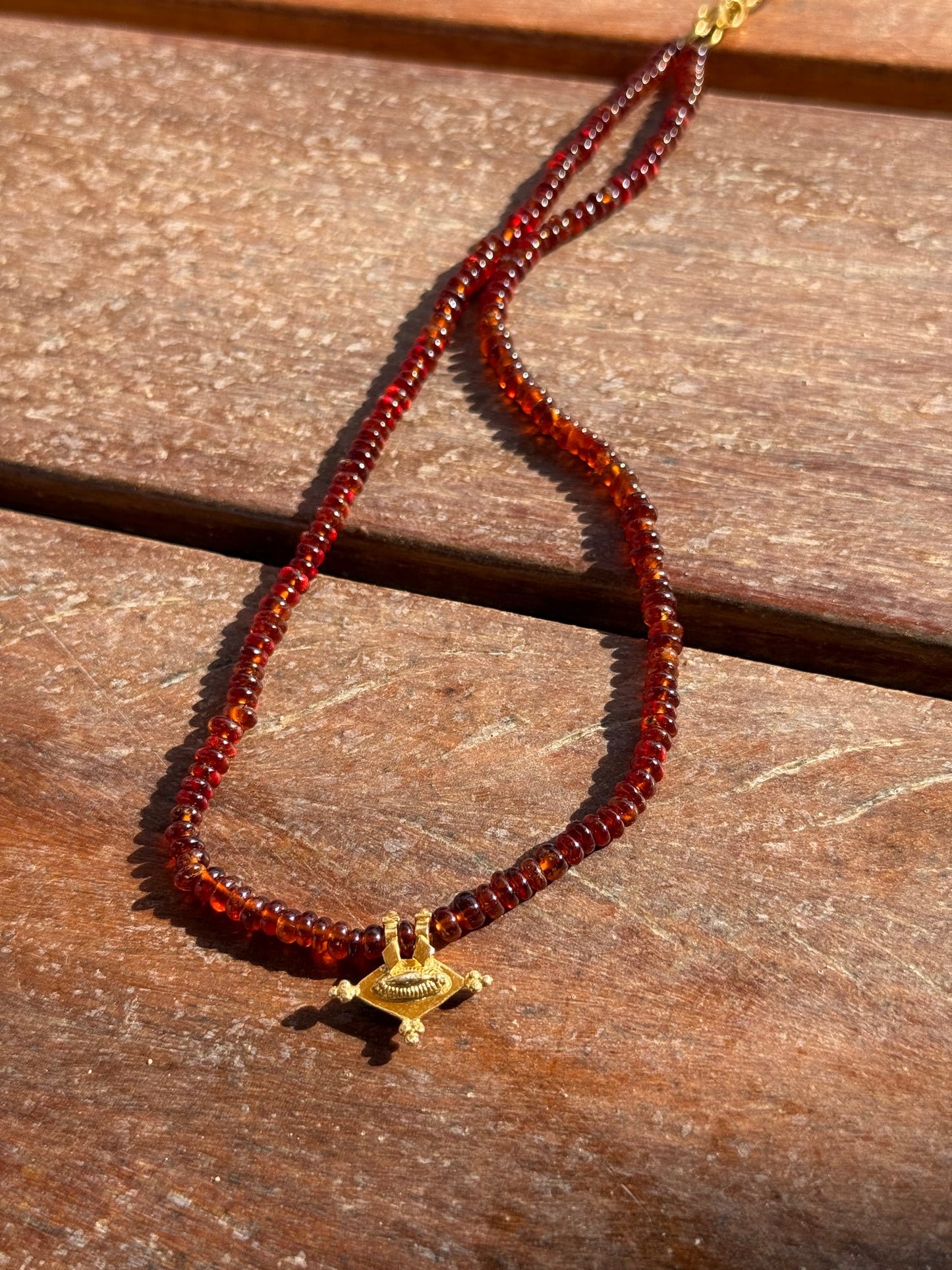 Hirz Necklace with Hessonite Garnet