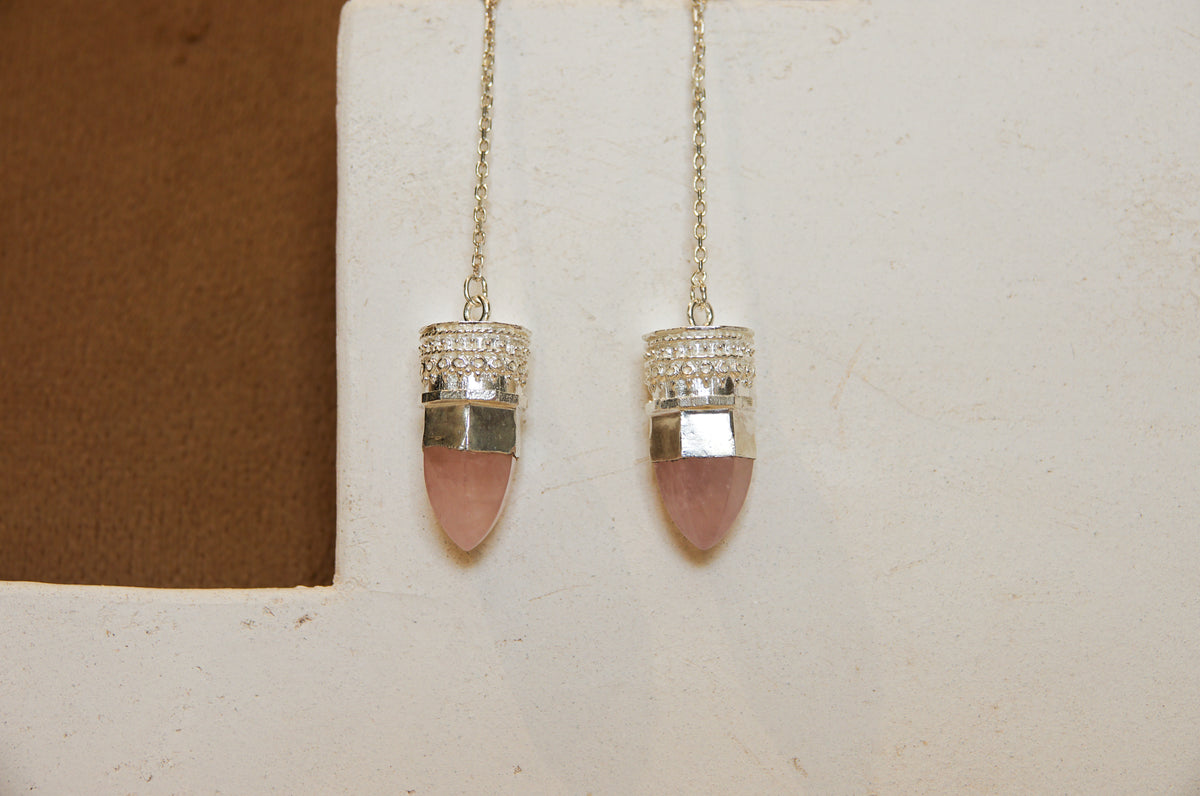 Resistance Earrings || Pink Quartz