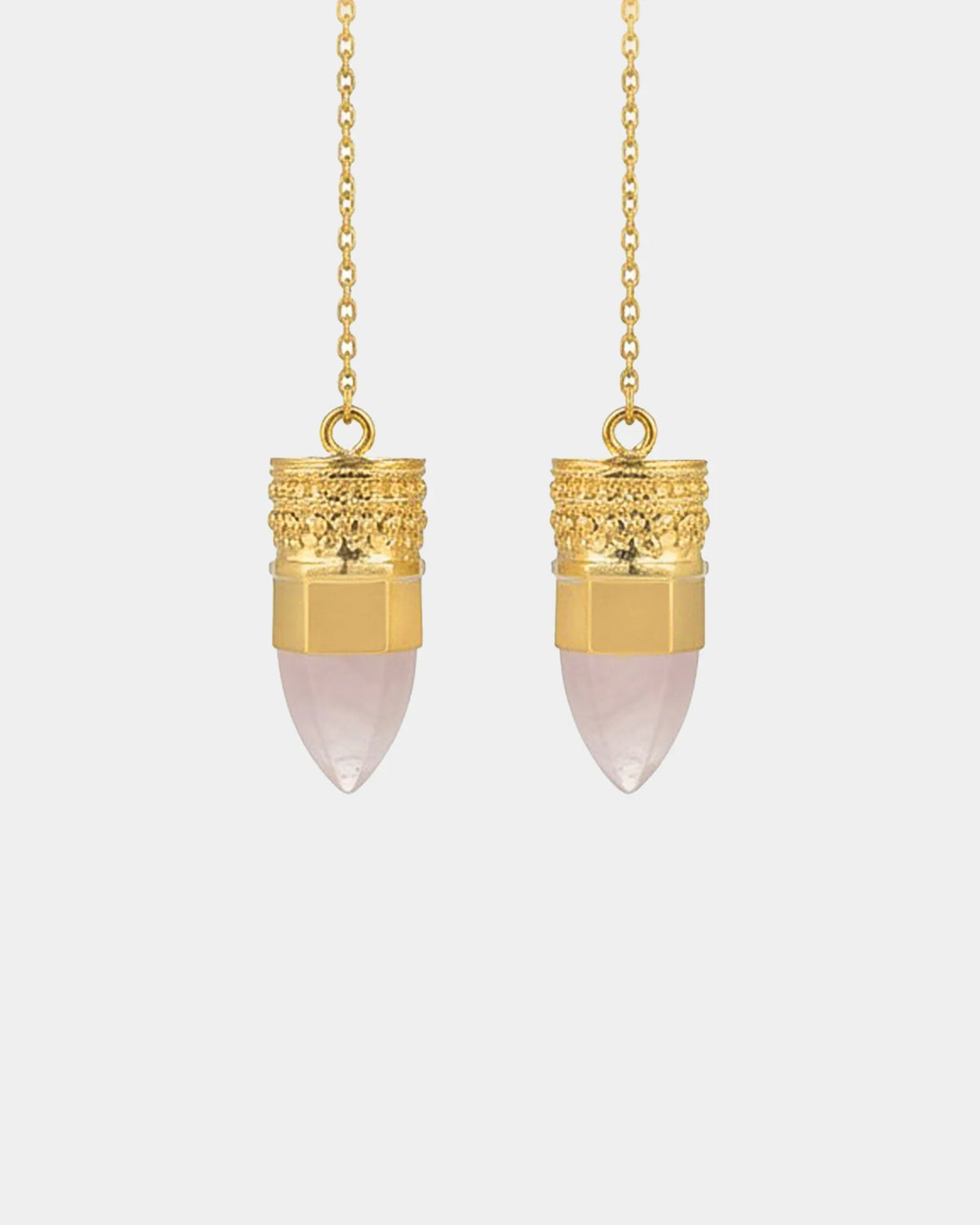 Resistance Earrings || Rose Quartz Gold