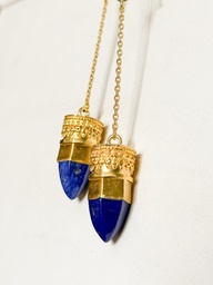 Gold Plated Silver Resistance Earring (Lapis Lazuli)